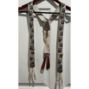 Trafalgar Calvin Curtis Rose Bull & Bear Design Silk Braces Suspenders